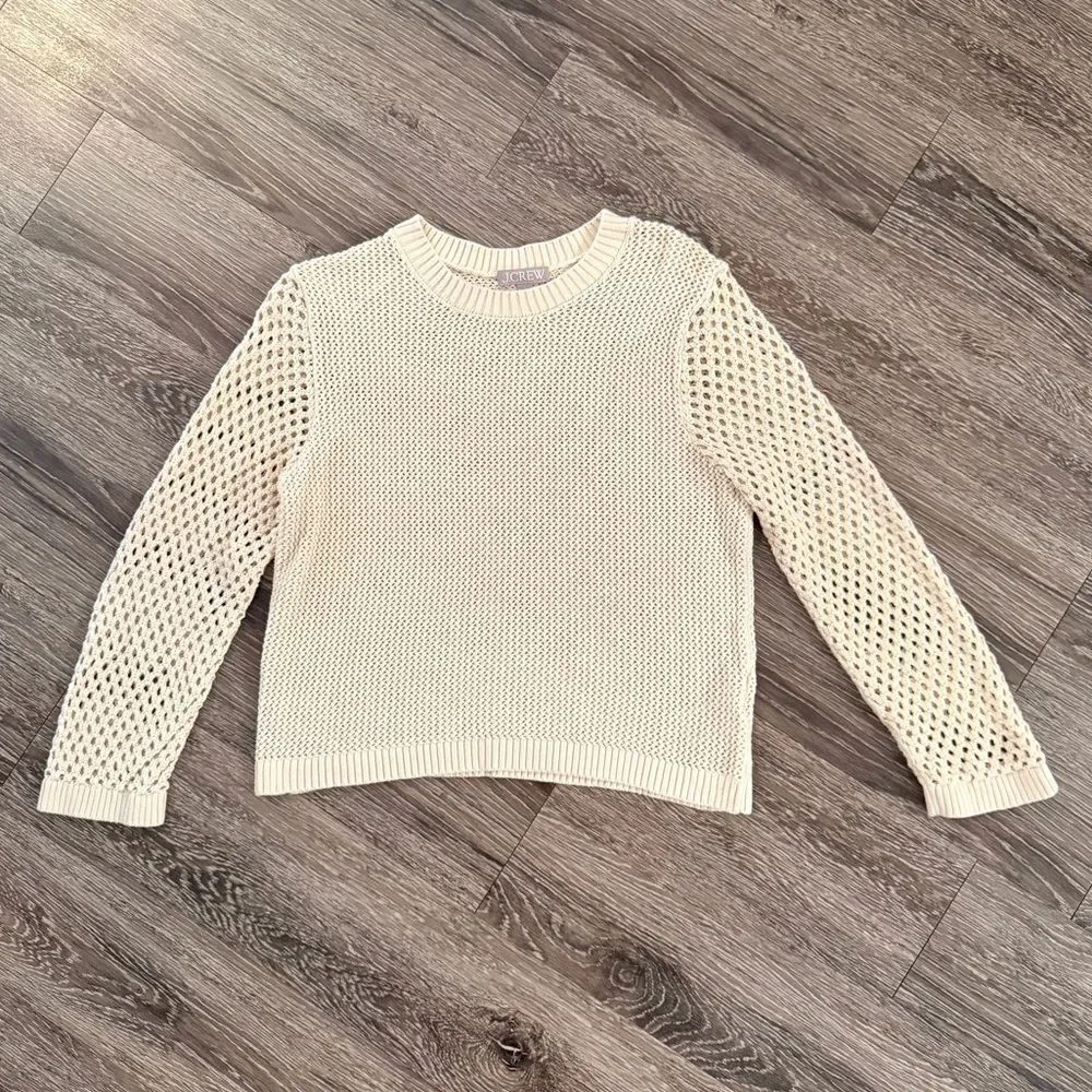 J. Crew Crochet crewneck beach sweater